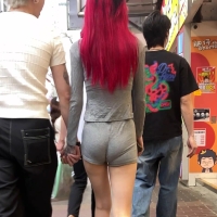 Red haired Asian