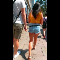 Frayed shorts cheeks
