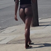 Ebony ass in thong (horizontal)