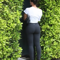 Lori Harvey in leggings after pilates