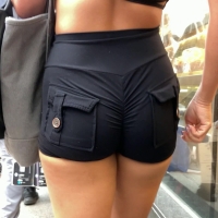Asian ass in shorts