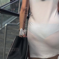 Asian in see through skirt