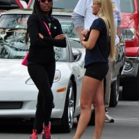 Blonde teen in shorts