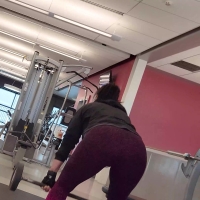Latina in purple spandex