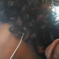 Ebony lady with dick in her face
