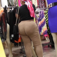 Tight beige sweats