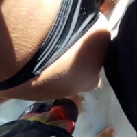 Beach booty dick rub