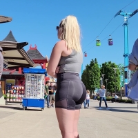 Big booty spandex blonde