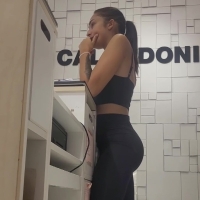 Sexy brunette employee
