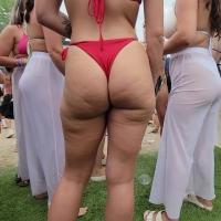 Red thong PAWG