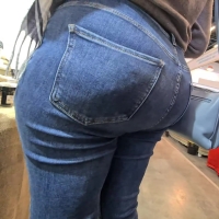 Touching round jeans booty (part 2)