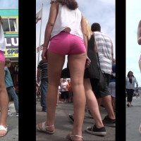Thick booty in pink spandex