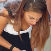 Hottie showing her cleavage