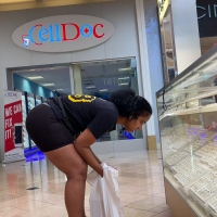 Black girl in spandex