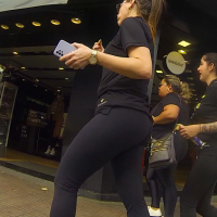 Milf in black leggings