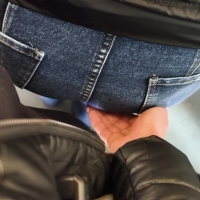 Jeans booty groping