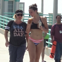 Striped bikini booty