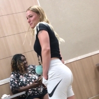 Blonde in Nike shorts