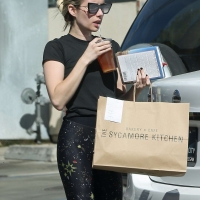 Emma Roberts in galaxy leggings