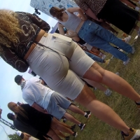 Thick blonde in shorts