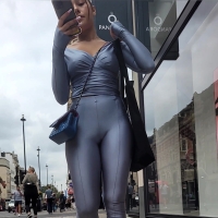 Silver leggings babe