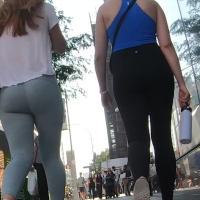 Two girls in leggings