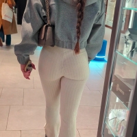 White leggings babe