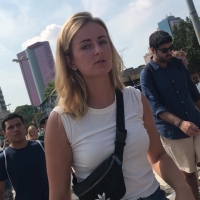 Pretty blonde upskirt