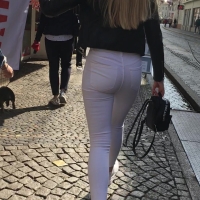Skinny girl in white