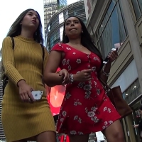 Hot ethnic babe upskirt