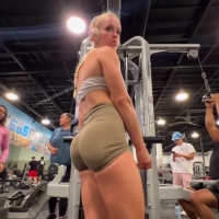 Blonde gym quickie