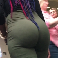 Ebony ass in green