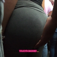 Grey leggings ass grabbing