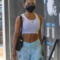 Vanessa Hudgens in teal leggings