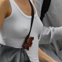 Braless pony tail girl