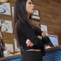 Brunette in black