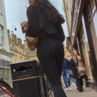 Black leggings brunette