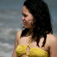 Yellow bikini babe