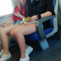 Asian teens in shorts