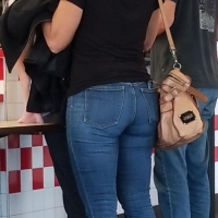 Hungry milf in tight jeans