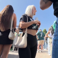 White haired party chick