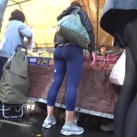 Blue leggings chick