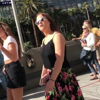 Cute braless girl with pointy tits