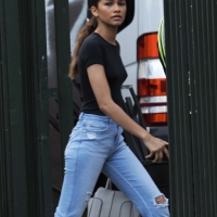 Zendaya with pointy braless boobs