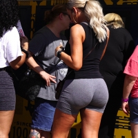 Bubble in grey shorts