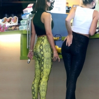 Vanessa Hudgens in snake skin leggings