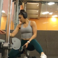 Green leggings brunette (part 3)