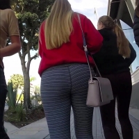 Blonde in grey leggings