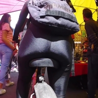 Shiny biker ass