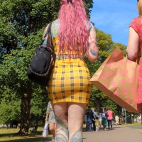 Yellow mini skirt